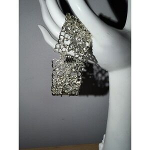 Vintage Emmons Panel Bracelet Silver Tone Open work